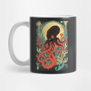 Retro Octopus In Atlantis Sea Art Mug